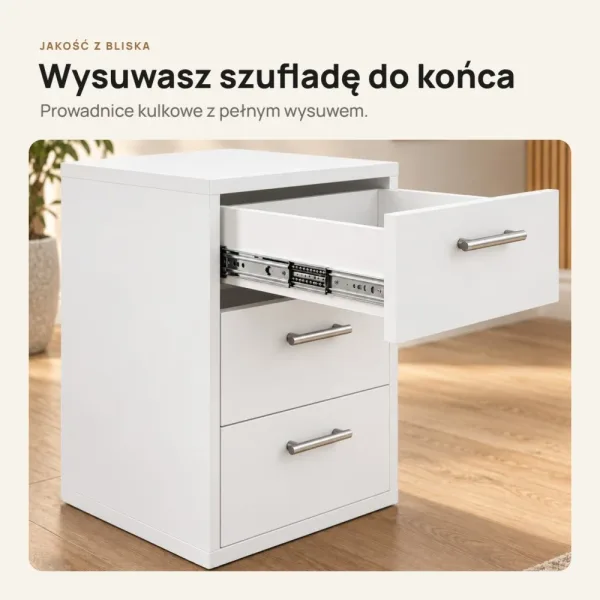 Kontenerek pod biurko - Biały