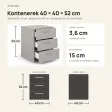 Kontenerek pod biurko - Szary