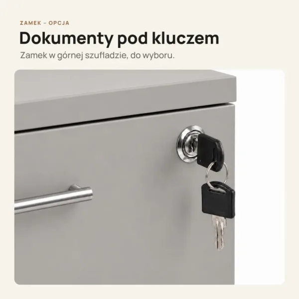 Kontenerek pod biurko - Szary
