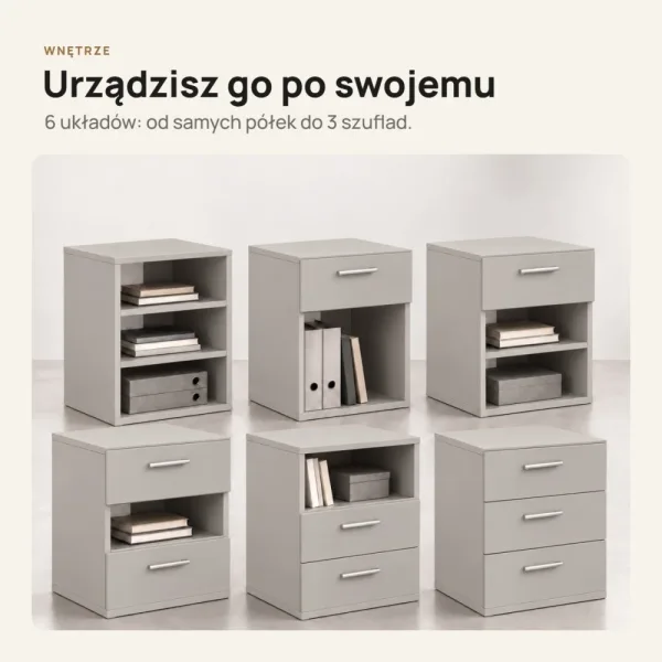 Kontenerek pod biurko - Szary