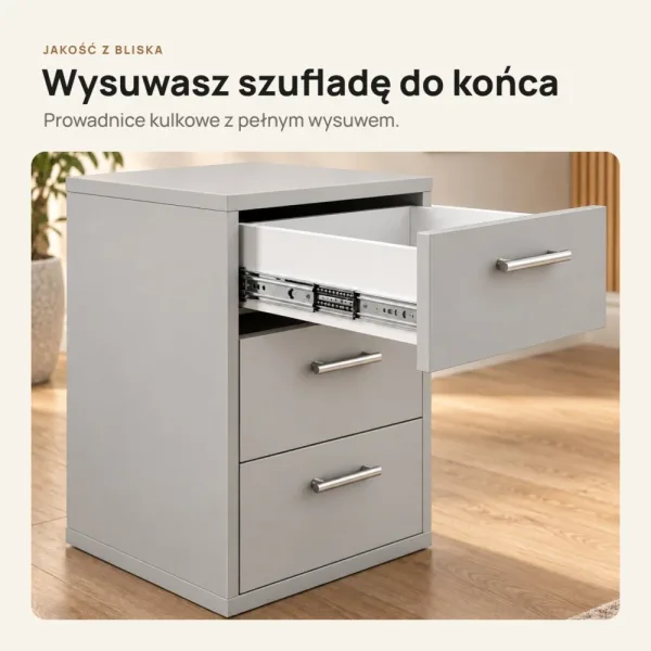 Kontenerek pod biurko - Szary