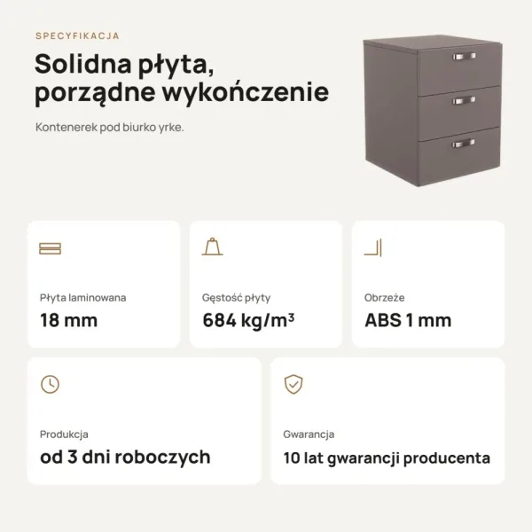 Kontenerek pod biurko - Grafit