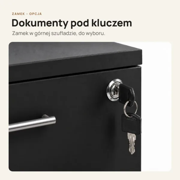 Kontenerek pod biurko - Czarny