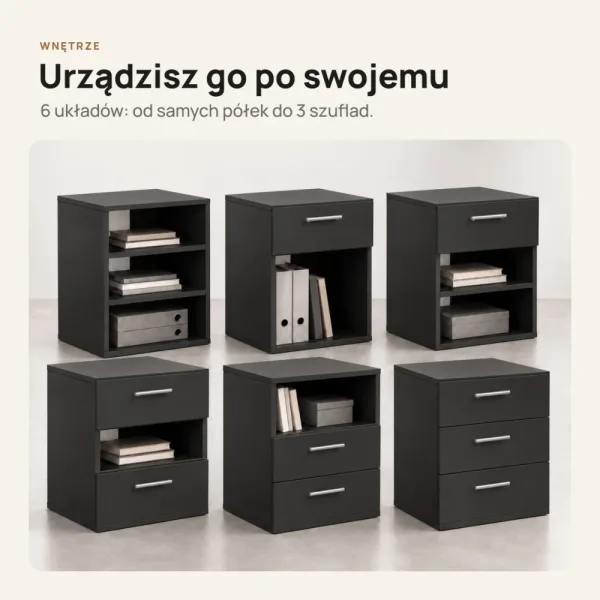Kontenerek pod biurko - Czarny