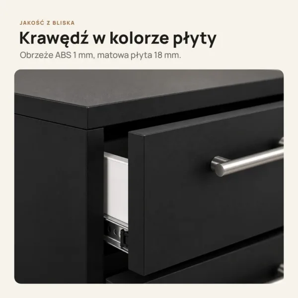 Kontenerek pod biurko - Czarny