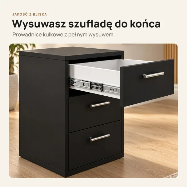 Kontenerek pod biurko - Czarny