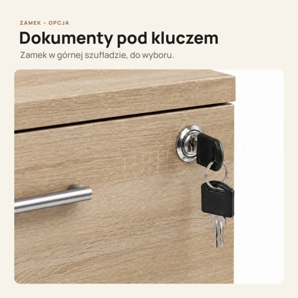 Kontenerek pod biurko - Dąb Sonoma