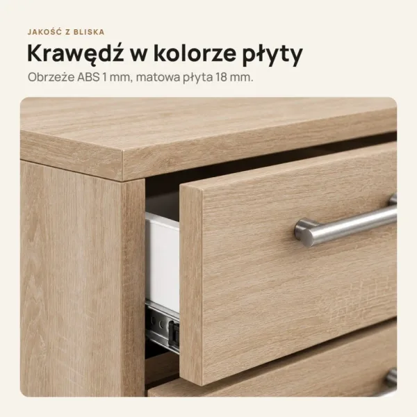 Kontenerek pod biurko - Dąb Sonoma