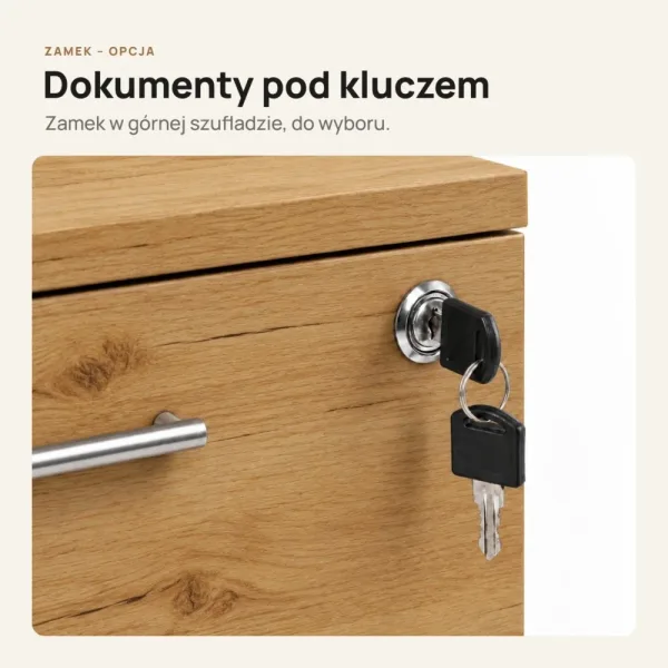 Kontenerek pod biurko - Dąb Złoty