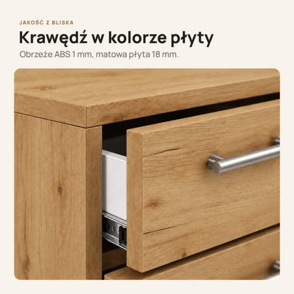 Kontenerek pod biurko - Dąb Złoty