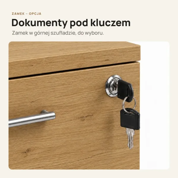 Kontenerek pod biurko - Dąb Kamienny