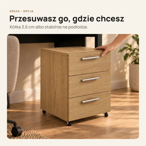 Kontenerek pod biurko - Dąb Kamienny