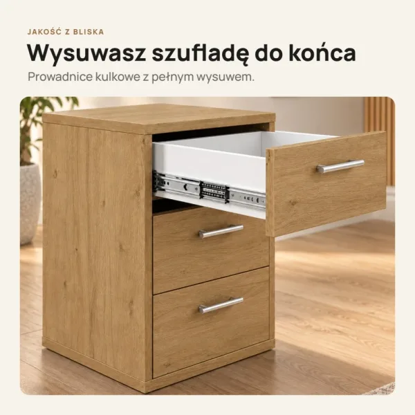 Kontenerek pod biurko - Dąb Kamienny