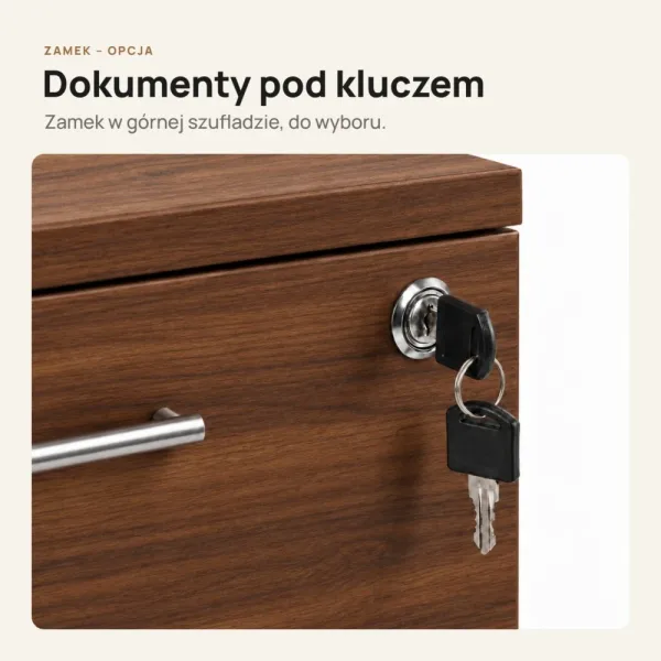 Kontenerek pod biurko - Orzech