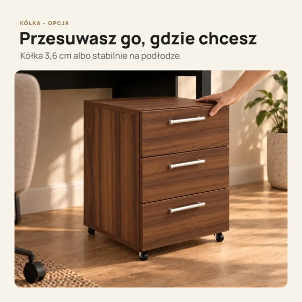 Kontenerek pod biurko - Orzech