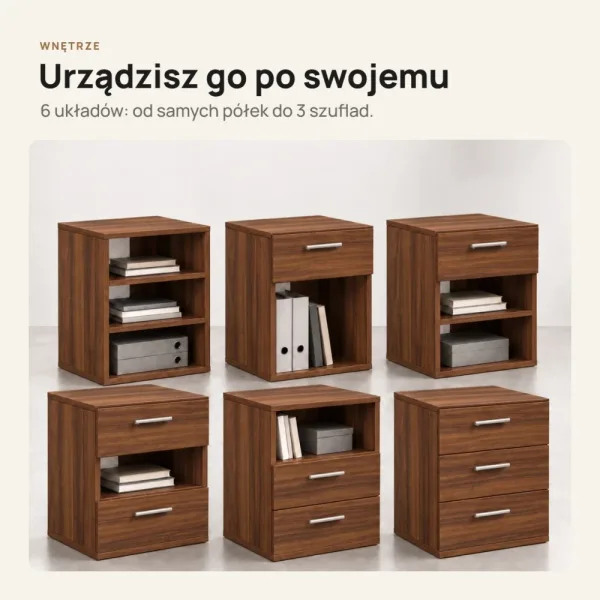 Kontenerek pod biurko - Orzech
