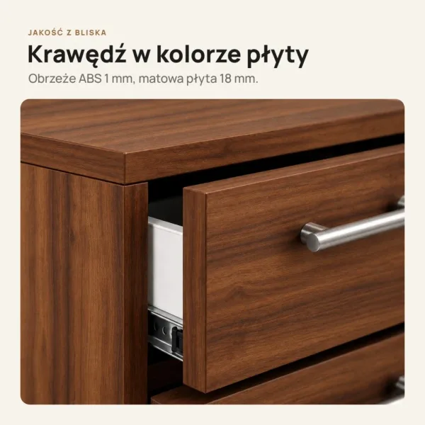Kontenerek pod biurko - Orzech