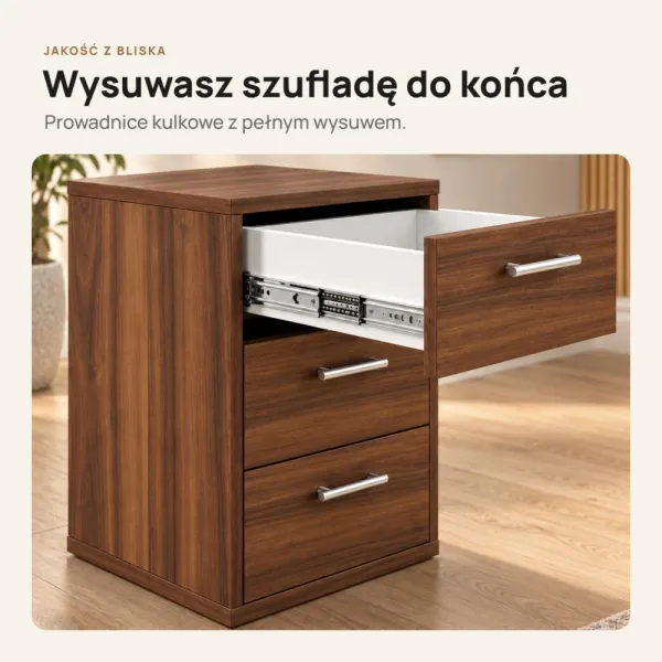 Kontenerek pod biurko - Orzech