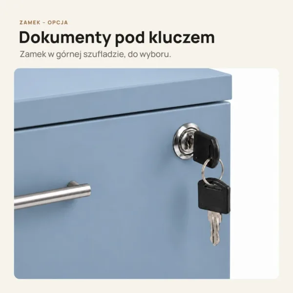 Kontenerek pod biurko - Niebieski