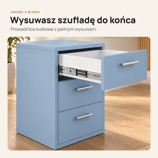 Kontenerek pod biurko - Niebieski
