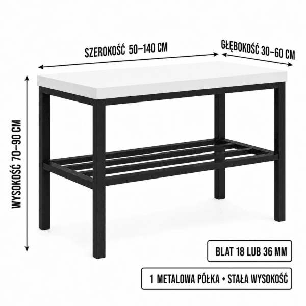 Stojak metalowy na buty - Biały