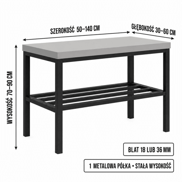 Stojak metalowy na buty - Szary