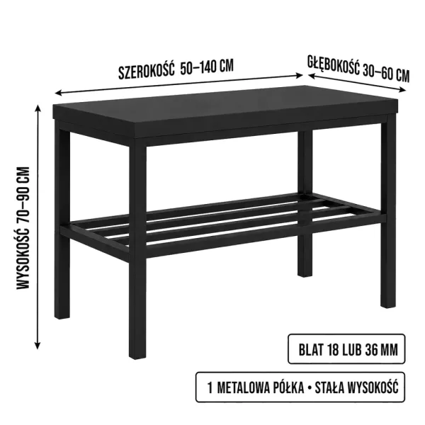 Stojak metalowy na buty - Czarny