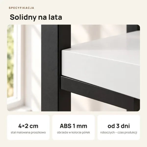 Regał Metalowy Loftowy Industrialny Biały