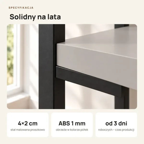 Regał Metalowy Loftowy Industrialny Szary