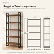 Regał Metalowy Loftowy Industrialny Orzech