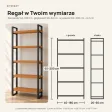 Regał Metalowy Loftowy Industrialny Olcha