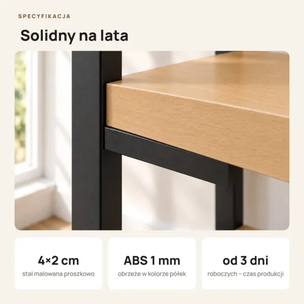 Regał Metalowy Loftowy Industrialny Buk