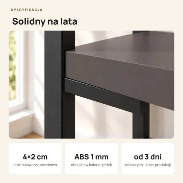 Regał Metalowy Loftowy Industrialny Grafit