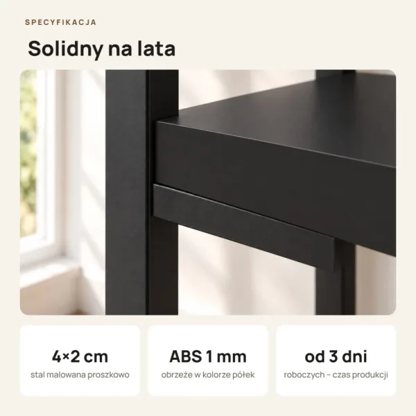 Regał Metalowy Loftowy Industrialny Czarny