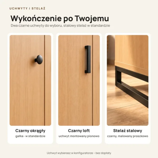 Komoda metalowa buk - kolekcja Metalove
