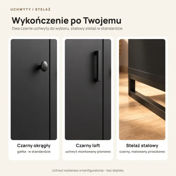 Komoda metalowa czarna - kolekcja Metalove