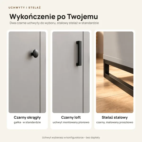 Komoda metalowa szary - kolekcja Metalove