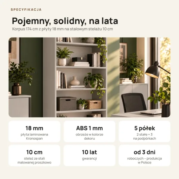Regał metalowy podwójny szary - kolekcja Metalove