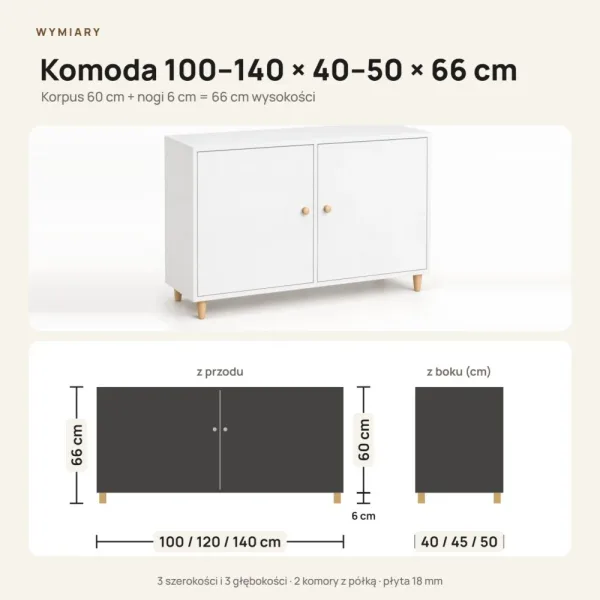 Komoda skandynawska biała - Kolekcja SCANDI
