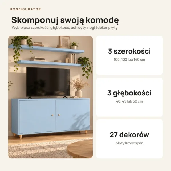 Komoda skandynawska niebieski - Kolekcja SCANDI