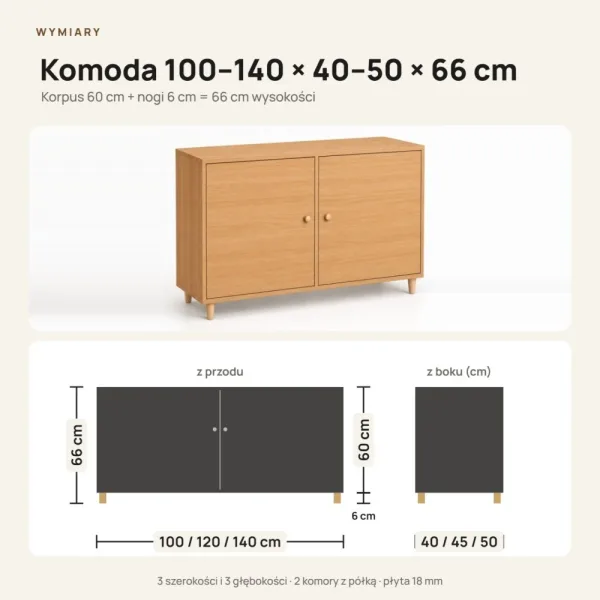 Komoda skandynawska buk - Kolekcja SCANDI
