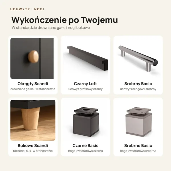 Komoda skandynawska czarna - Kolekcja SCANDI