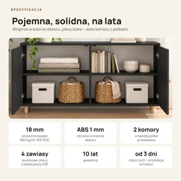 Komoda skandynawska czarna - Kolekcja SCANDI