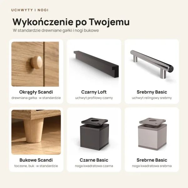 Komoda skandynawska Dąb Kamienny - Kolekcja SCANDI
