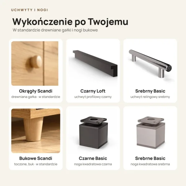 Komoda skandynawska Dąb Złoty - Kolekcja SCANDI