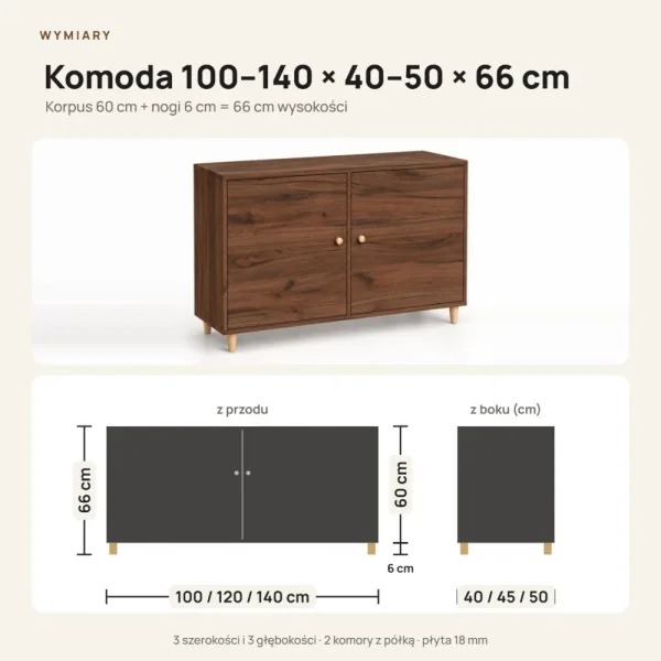 Komoda skandynawska orzech - Kolekcja SCANDI