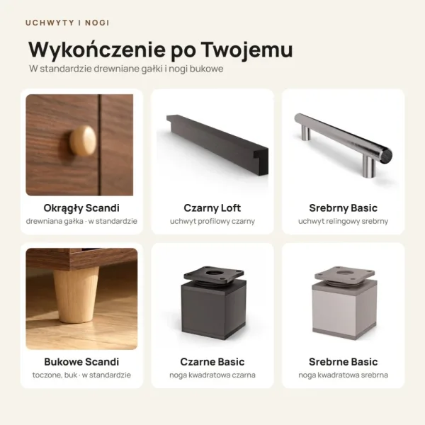Komoda skandynawska orzech - Kolekcja SCANDI