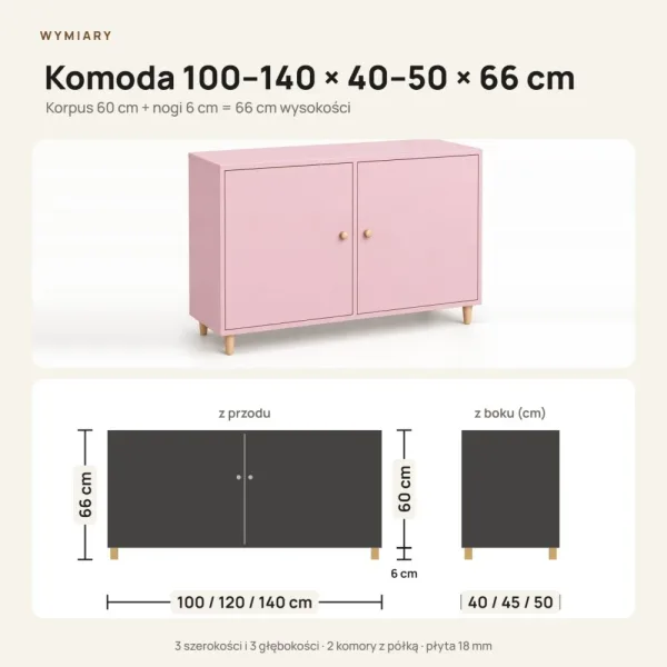 Komoda skandynawska róż - Kolekcja SCANDI