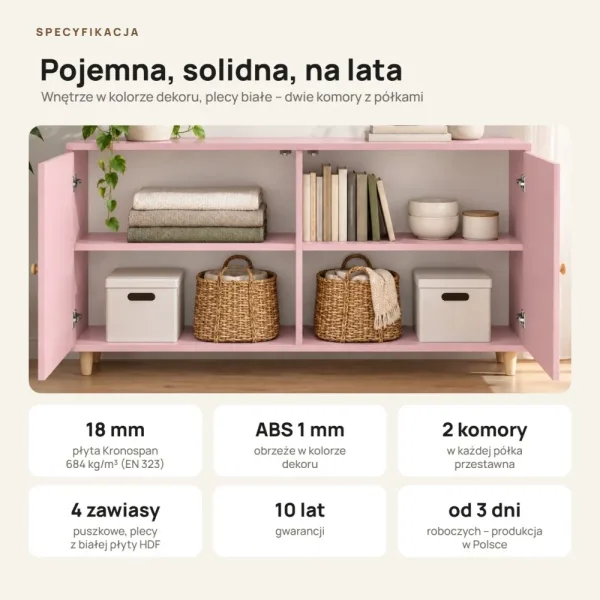 Komoda skandynawska róż - Kolekcja SCANDI