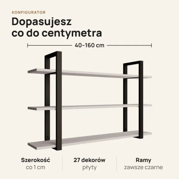 Półka metalowa biała loftowa